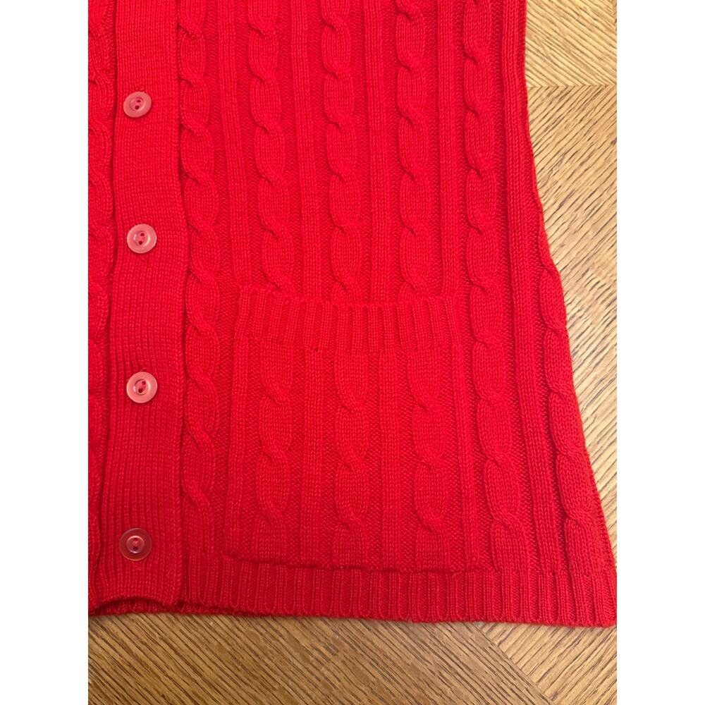 Vintage 1970s Montgomery Ward Red Button Front Women's Sweater Vest Medium - Picture 6 of 6